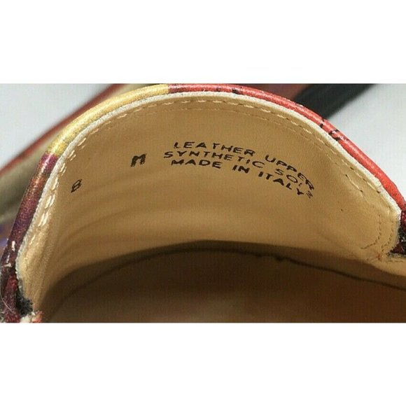 ITALIAN Multicolor Leather 'Woman in a Red Dress' Flat Loafer Shoes - Size 8 M - Picture 12 of 12